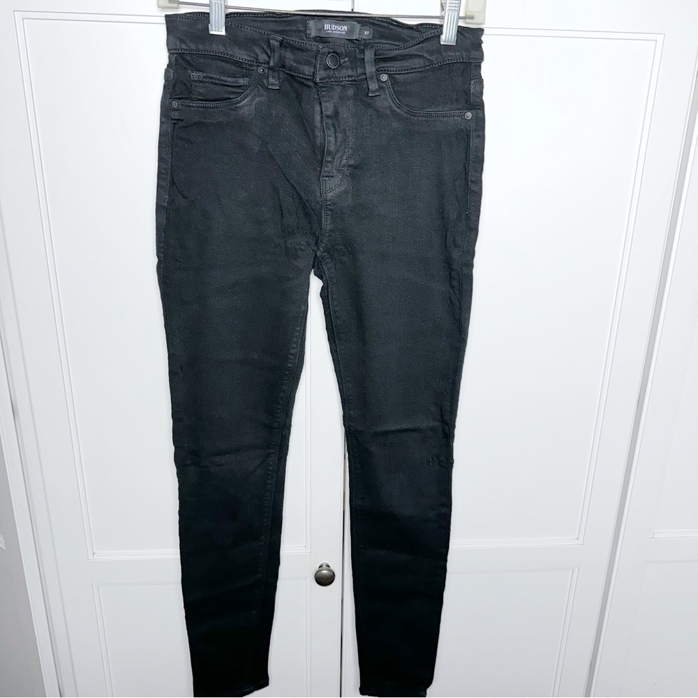 Hudson Nico Super Skinny Black Jeans 27 - Picture 2 of 10